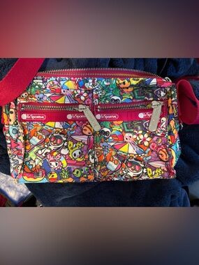 LeSportsac Tokidoki Print Crossbody with Hot Pink/Red Trim